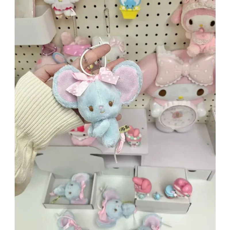 Sanrio kawaii brinquedo de pelúcia plano bonito boneca de pelúcia série mochila pingente chaveiro menina feriado presente aniversário