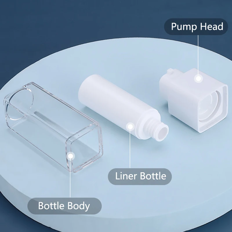 Botella rellenable sin aire para loción, bomba de vacío para cosméticos, portátil, reutilizable, espray vacío para viaje, 1 piezas, 15ml/30ml/50ml