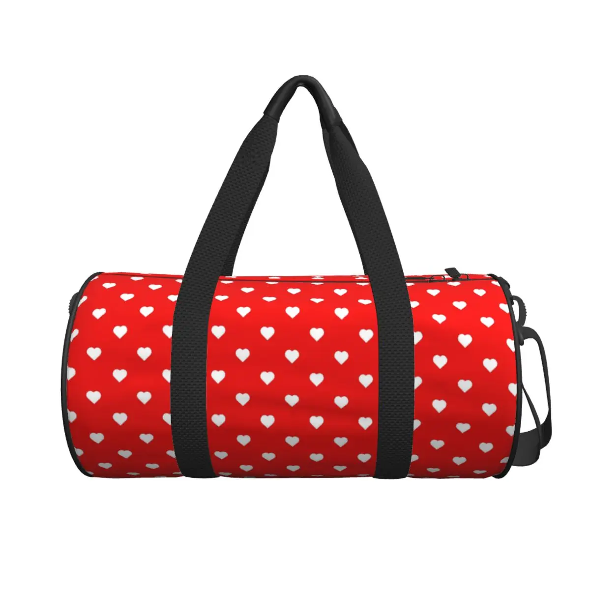 Hearts Print Gym Bag White And Red Luggage Sports Bags Male Female Pattern with Shoes Cute Fitness Bag Waterproof Handbags