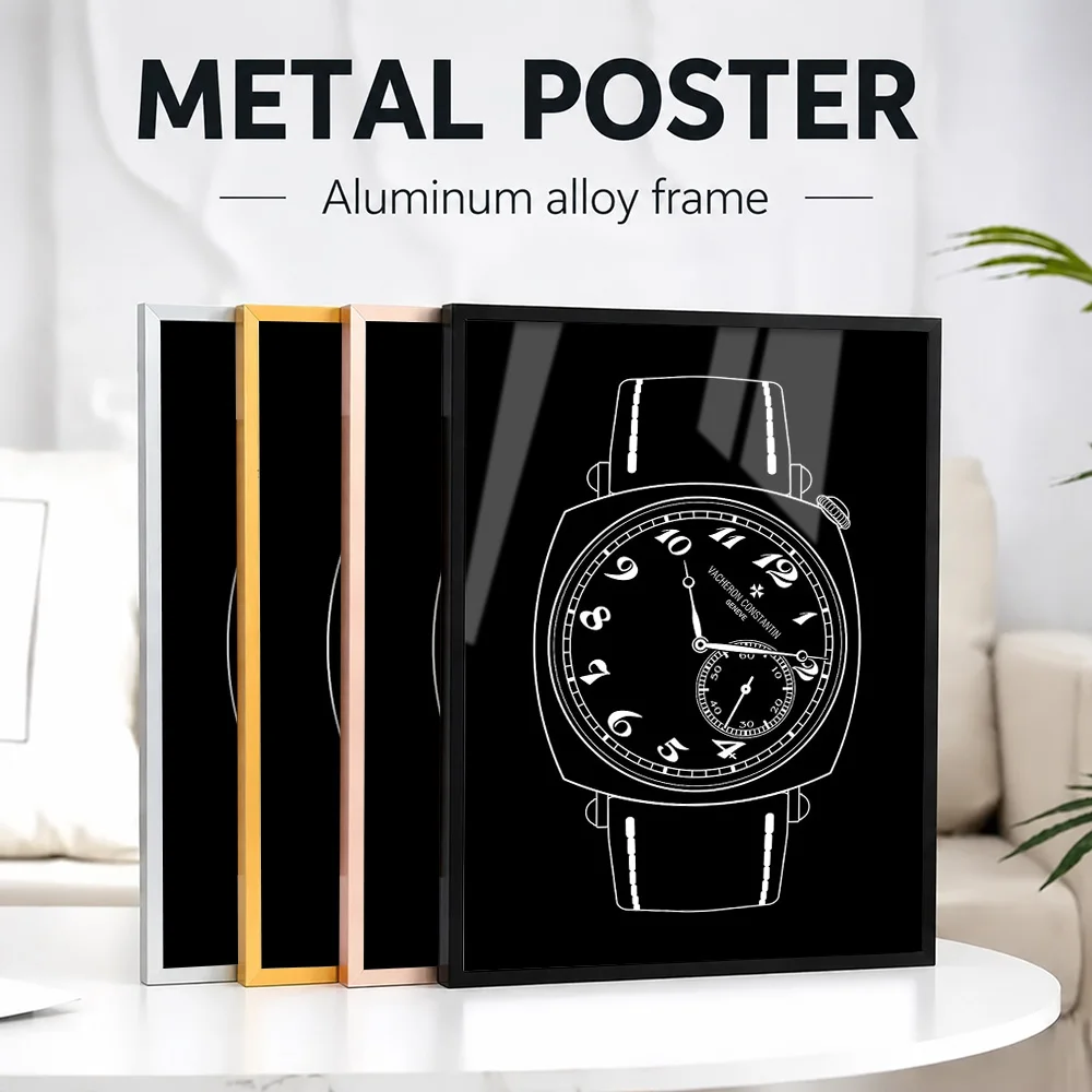 Vacheron Constantin Watch Framed Metal Print Customized Photo Industrial Graphic Style Wall Art For Home Office Collector Gift