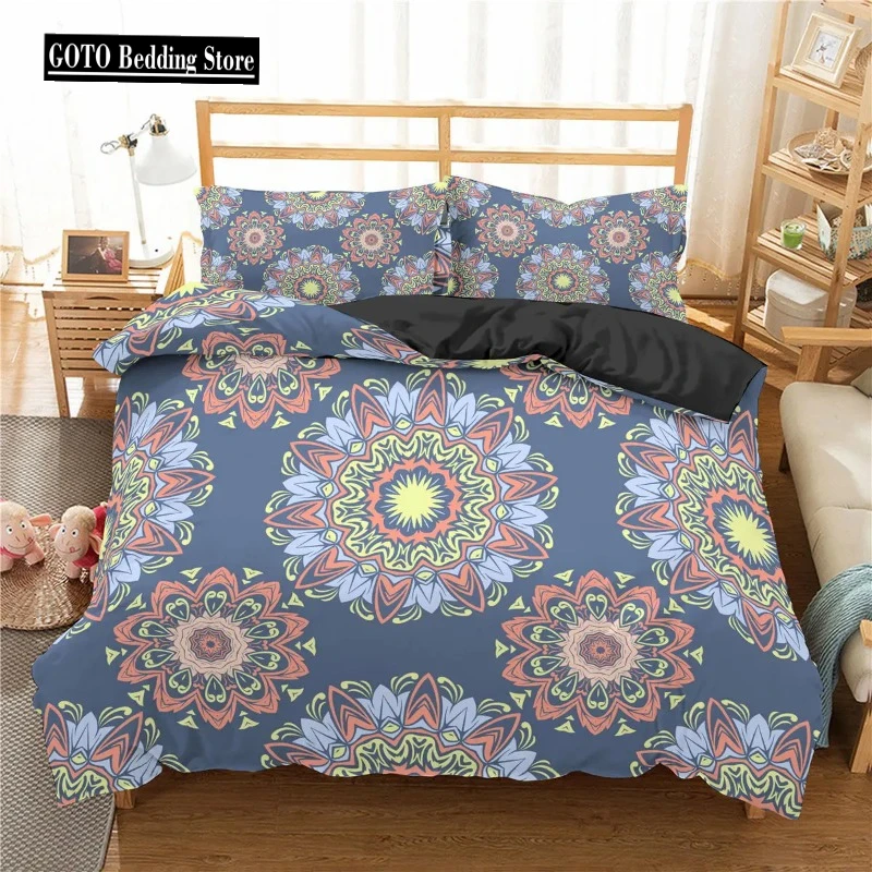 228x228 Mandala Luxury Bedding Sets Gold Boho Duvet Cover Set Bedclothes King Size 200x200 Home Textile Western Size Bed Cover