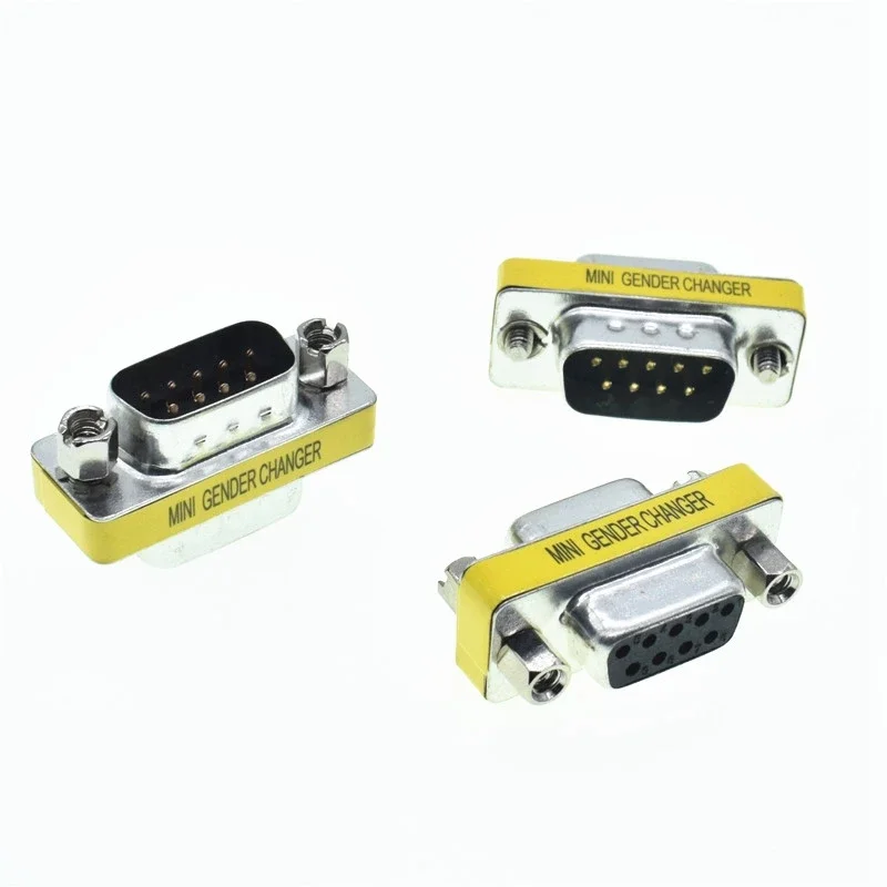 DB9 9Pin Male To Male Mini Gender Changer Adapter RS232 Serial Connector Female To Female Female To Male D-Sub Connectors