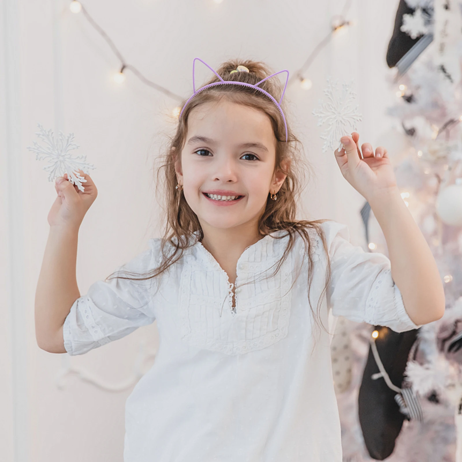 

10Pcs Cat Ear Headband Plastic Cat Bow Hairbands for Women Party Makeup Hairband Hair Hoop Hair Hoop Women Headband