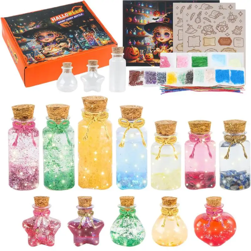 Potion Making Kit Halloween Glow In The Dark Halloween Crystal Bottle Halloween Craft Kit Fairy Potions Kit Kids Potion Making