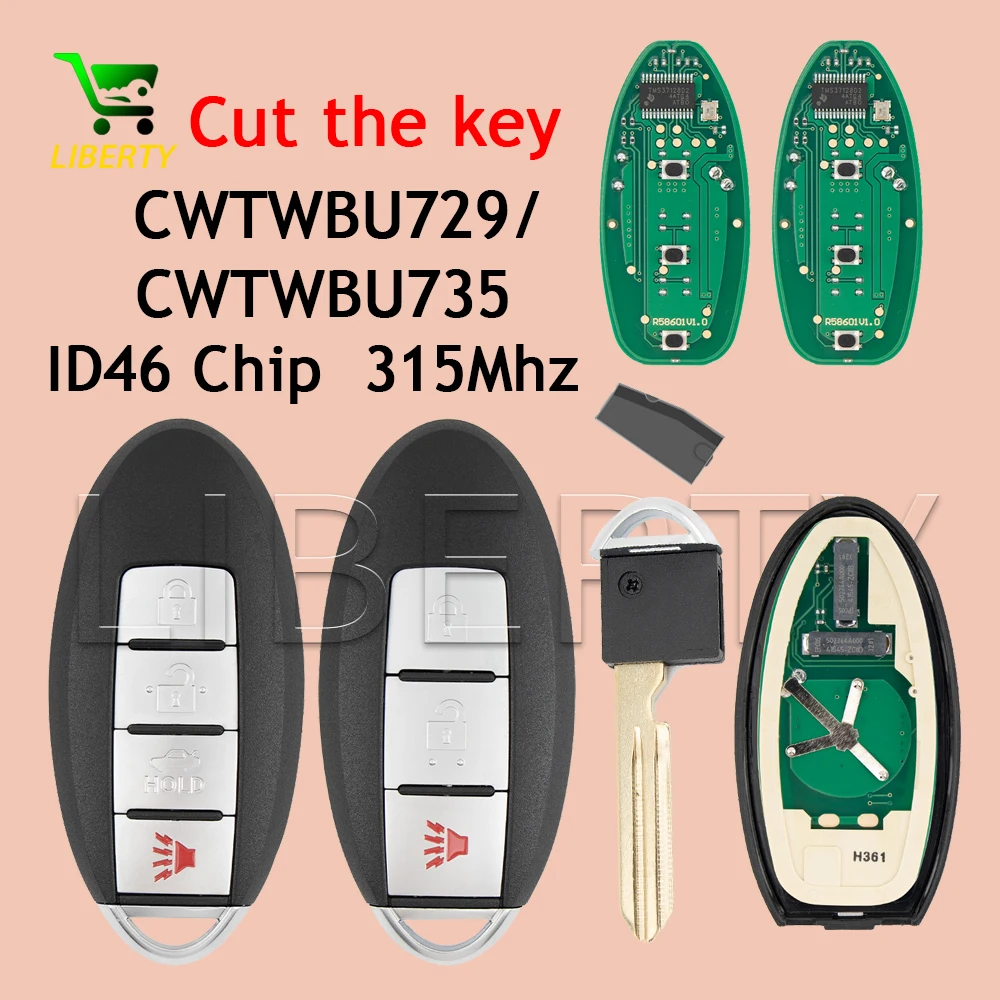 Liberty CWTWBU729 /CWTWBU735 مفتاح السيارة عن بعد فوب لنيسان تيدا Teana ألتيما ماكسيما أرمادا Xtrail باثفندر روج فيرسا جوك #1