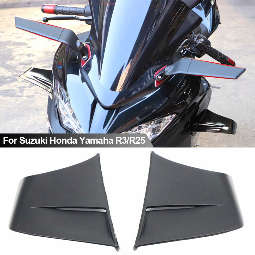 For Yamaha R3/R25 CFMOTO Motorcycle Universal Winglet Aerodynamic Spoiler Wing Kit With Adhesive Motorcycle Decoration Sticker