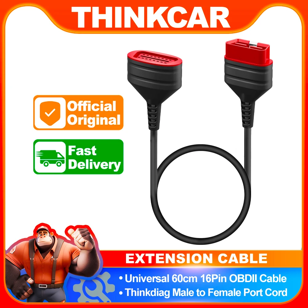 ThinkDiag OBD2 Stronger Faster Main Extended Connector 16Pin Male to Female Original Extension Cable for Easydiag 3.0/Mdiag/Golo