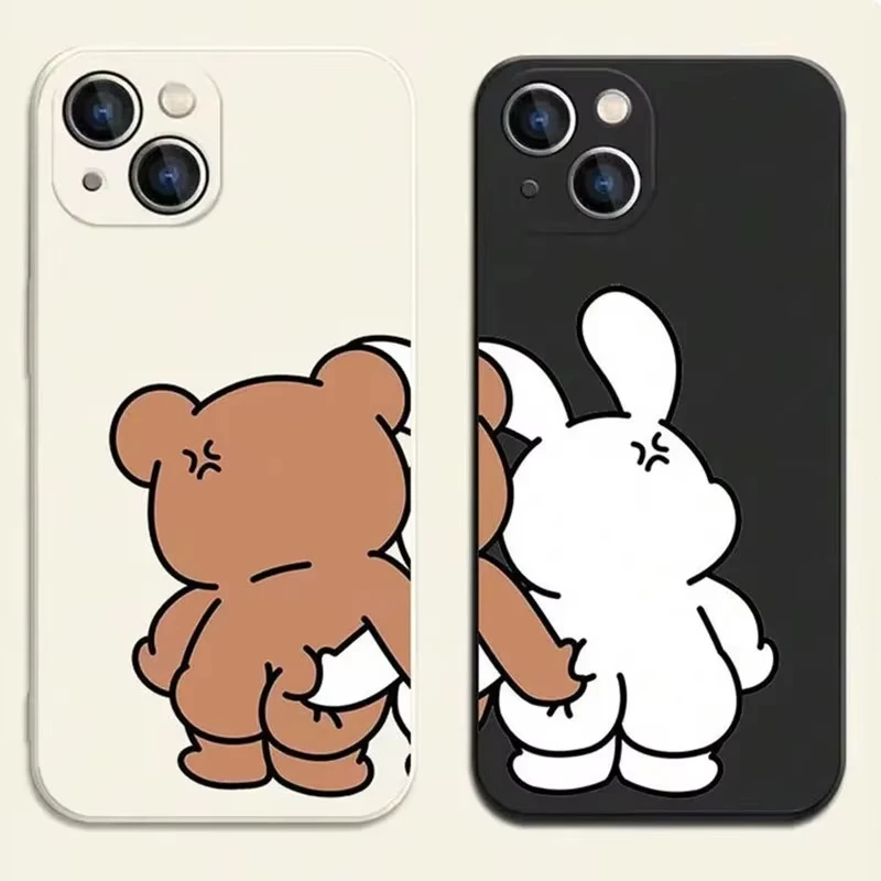 Couple Cartoon Rabbit & Bear Pattern Cases For Samsung Galaxy S25 S24 S23 Ultra S22 Plus S21 FE S20 A55 A54 A35 A15 Soft Cover - náhled 4
