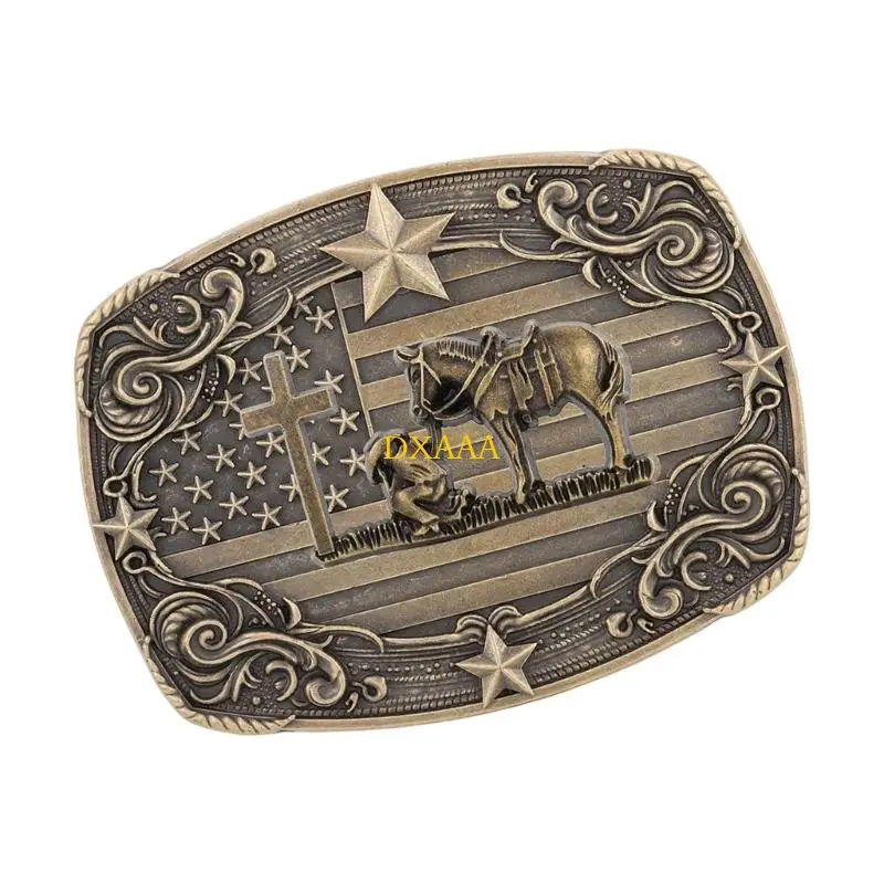 DXAA HORSE BURTE BRAPE DA CRAFT METAL Buckle Buckle Quà tặng cho người cha bằng da thủ công thay thế món quà