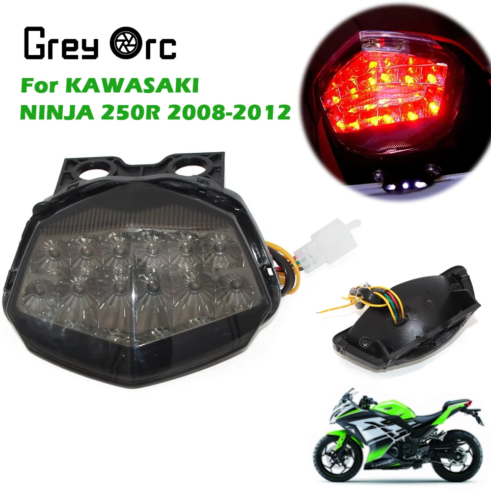 

Motorcycle LED Rear Light Brake Turn Indicator Signal Integration For Kawasaki Ninja 250 Ninja250 2008-2012 Accessories