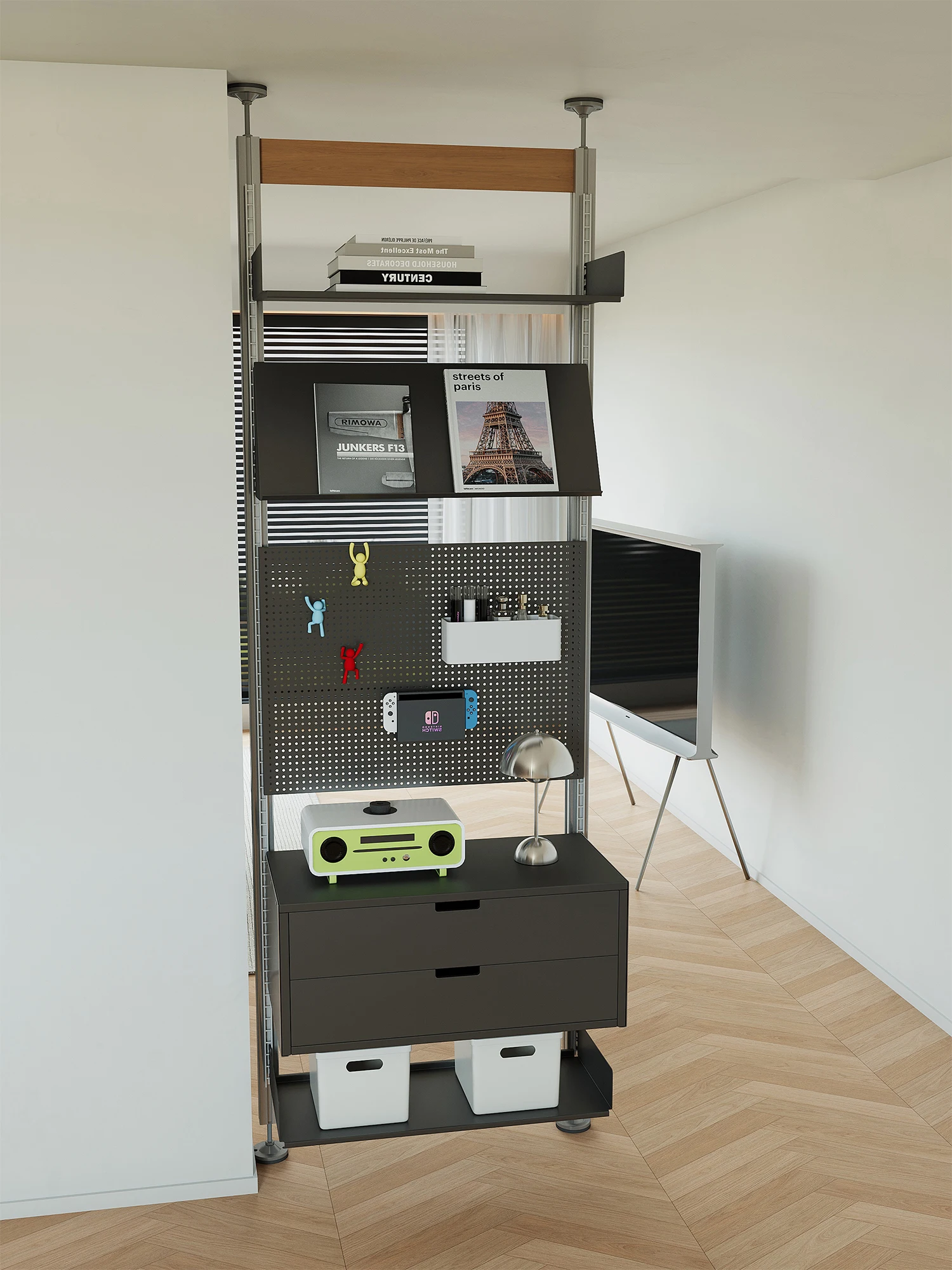 Bookcase has something indomitable porch partition rack small apartment hole board display rack aluminum profile wrought