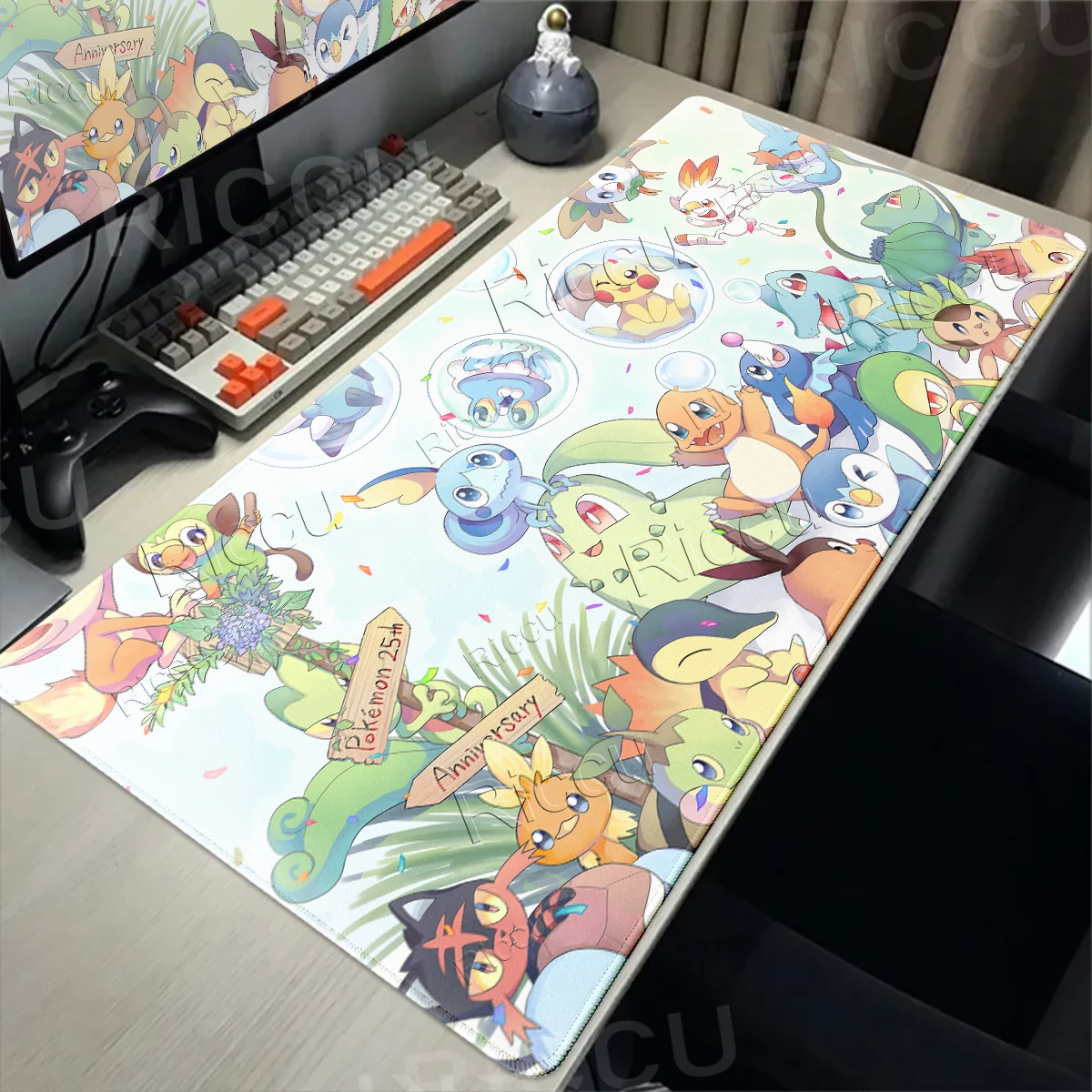 Computer Mouse Pad Pokemon Pattern Gaming MousePad Lock-Edge Large Table Mat Aesthetics Gamer Keyboard Desk Carpet Fast Delivery