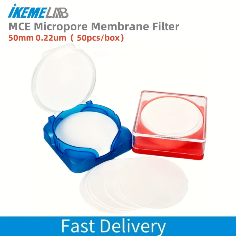 IKEME 50 Pieces MCE Micropore Membrane Filter 50mm 0.22um Laboratory Filter Membrane for Separating Solutes in Solution Hot Sale