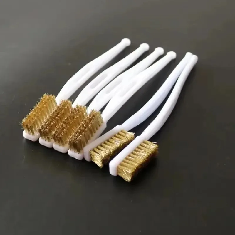 1/3/5pcs Mini Brass Wire Brush Set for Paint & Rust Removal Industrial Metal Polishing Burr Cleaning Tool