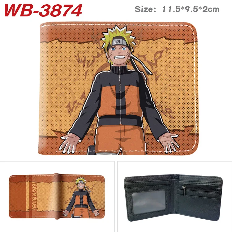 17-częściowy portfel męski Anime Kakashi Sasuke Uchiha Cool Pu Short Coin Purse Cartoon Print Card Holder Casual Money Clip Bag