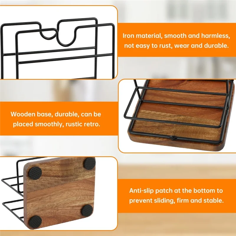 AAAF Rustic Napkin Holder For Salt And Pepper Shakers,Napkin Salt And Pepper Holder For Table,Metal Napkin Holder