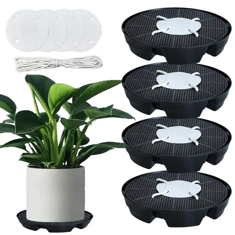 

Plant Saucers For Indoors 4 Pieces Auto Pot Watering Systems Germination Trays For House Patio Seedlings Bed Family Friends Farm