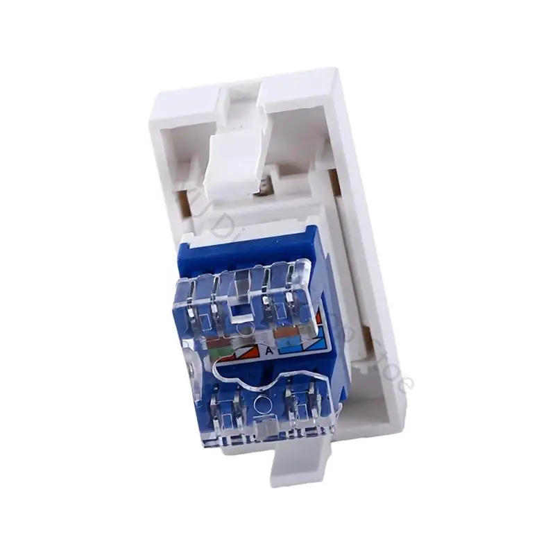 96BA Cat6 RJ45 Wall Plate Insert, Housing with Cable End Closure for Office Outlet Cabling and Home Data Point Layouts
