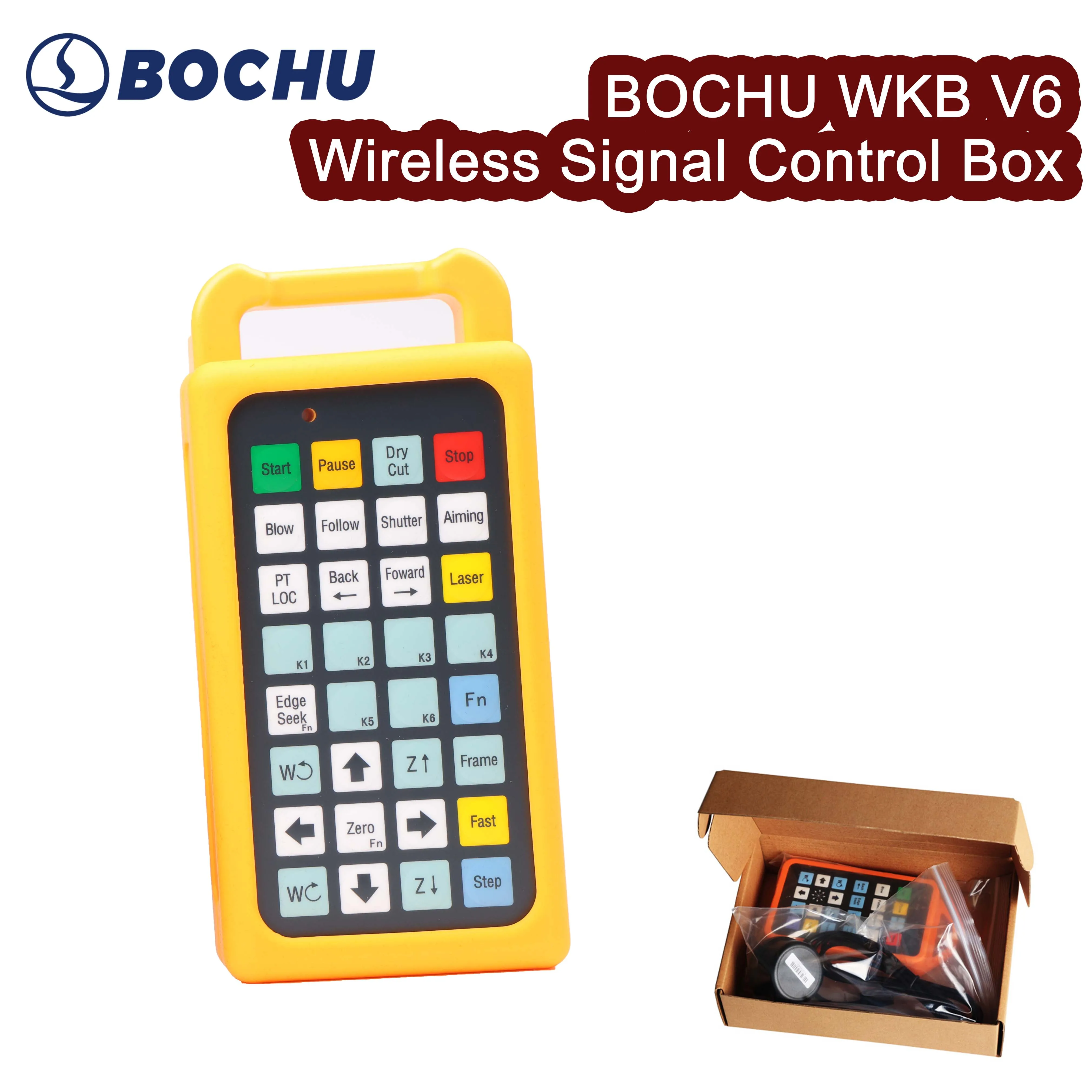 BOCHU WKB V6 Wireless Remote Control Handheld Box Signal Receiver For BOCI FSCUT1000/2000/4000E Laser Cutting Control System