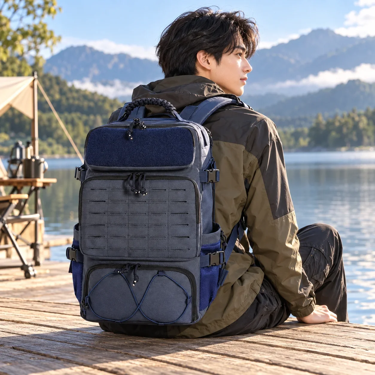 New Outdoor Camping 35L Multifunctional Backpack Durable with Molle System Outdoor Backpack Storage Bag