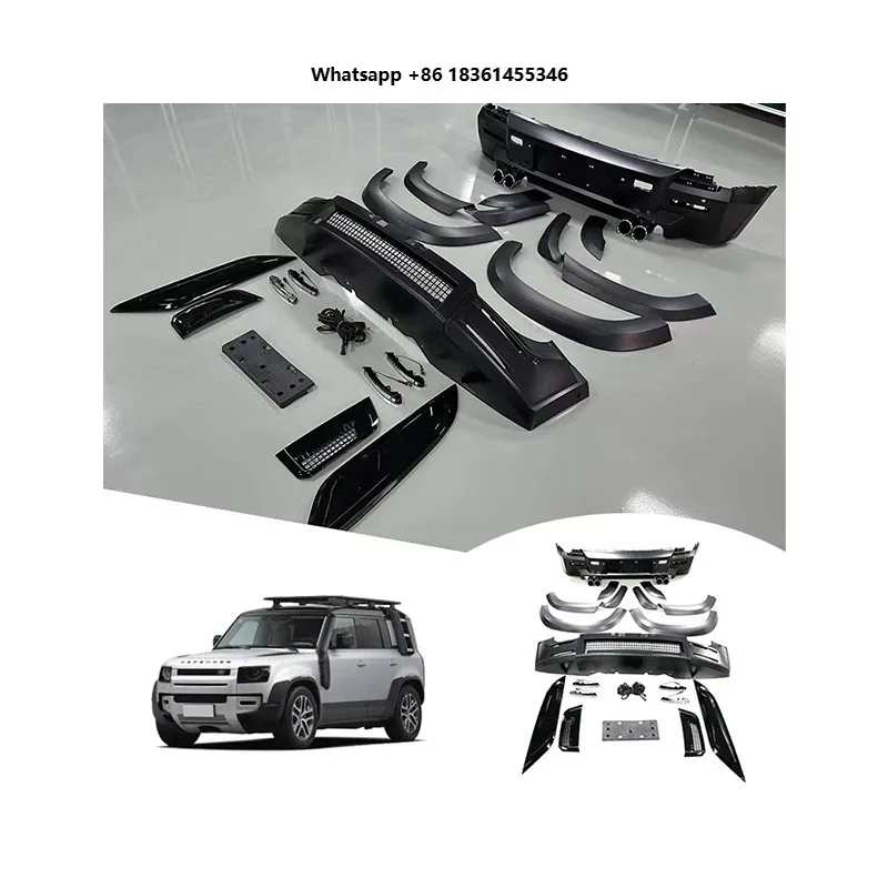

For 2020 Hot Sale Full Set Upgr Black Style Trim Body Kit Car Bumper Side Skirt Over Fender