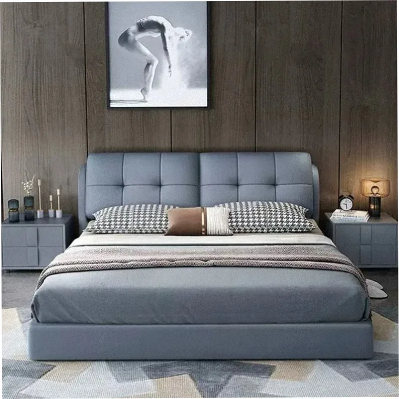 Double Queen Bed Frame Wooden Floor Design European Princess Luxury Princess Bed Girls Safe Letto Matrimoniale Trendy Furniture