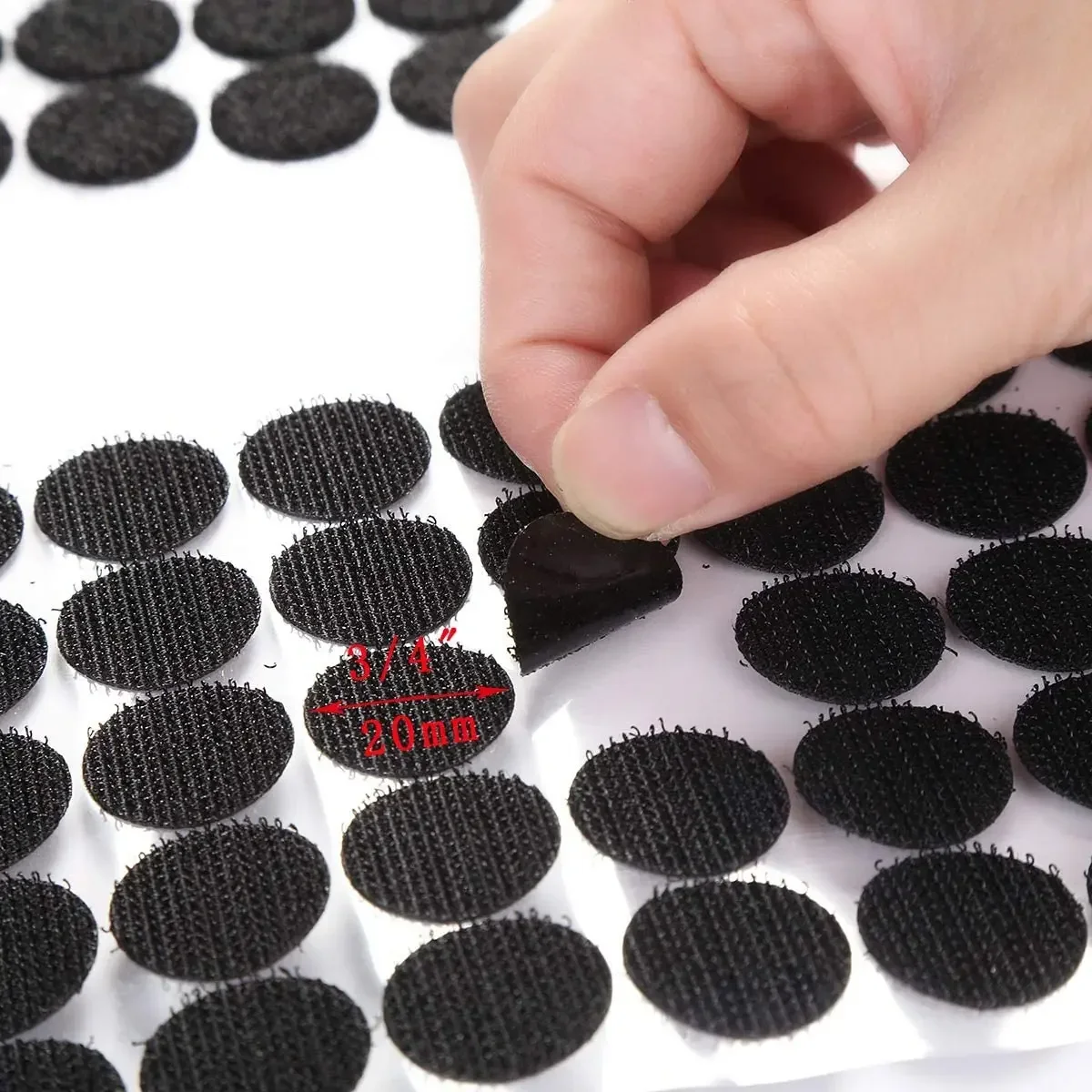 100Pairs Round Self Adhesive Dots with Strong Glue Black and White Nylon Self Adhesive Fastener Disc 10mm,15mm,20mm,25mm,30mm