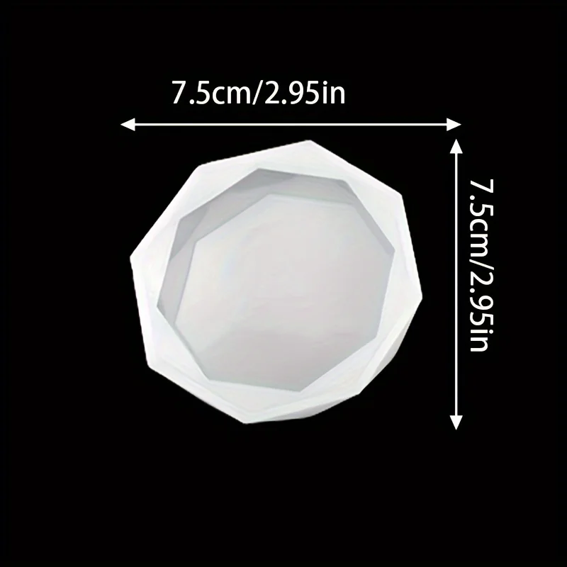 2 pcs sectional round coasters silicone mold irregular crystal drop glue set table coaster resin mold