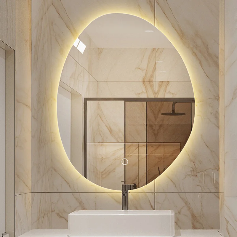 Bathroom Light Led Mirror Dress Women Hanging Irregular Shape Touch Switch Mirror Quality Tint Espelho Com Led Smart Mirror