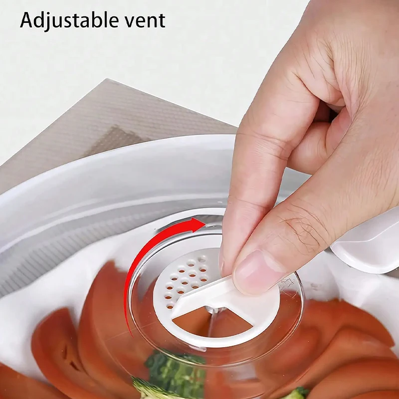Microwave Food Splash Proof Cover, Household Oven Heating Cover, Plate Transparent Cover, Handle, Cooking Utensils Accessories