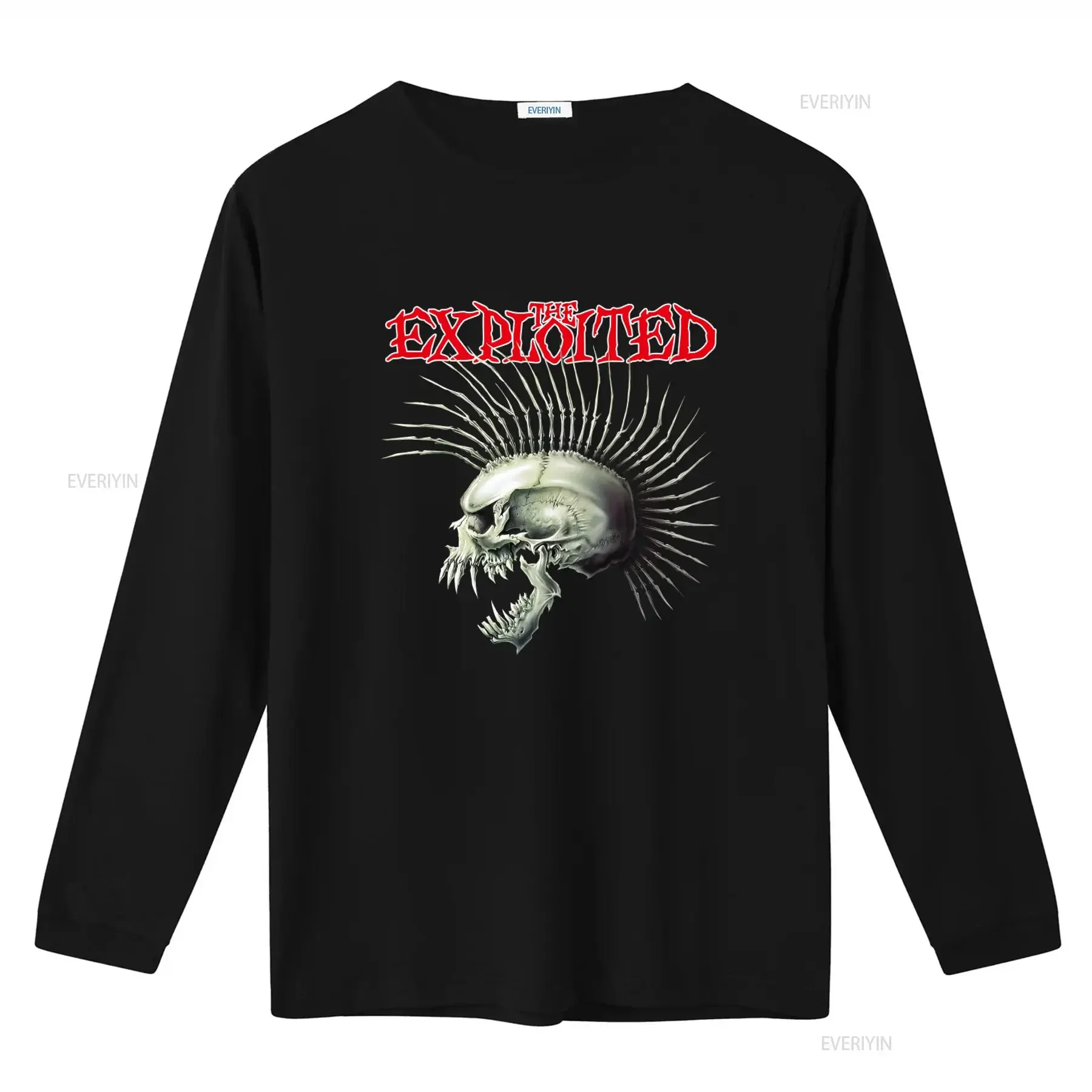 The Exploited Skull Spikes Punk Rock T Shirt Beat Bastards Fotl Black vintage Washed Stretched Versatile fashion Stylish