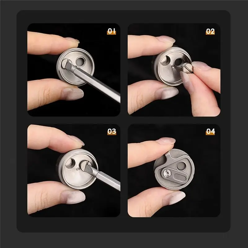 A29Z-Titanium Alloy Multifunctional Toothpick Box Titanium Alloy Bottle Travel Storage Box Outdoor Tools