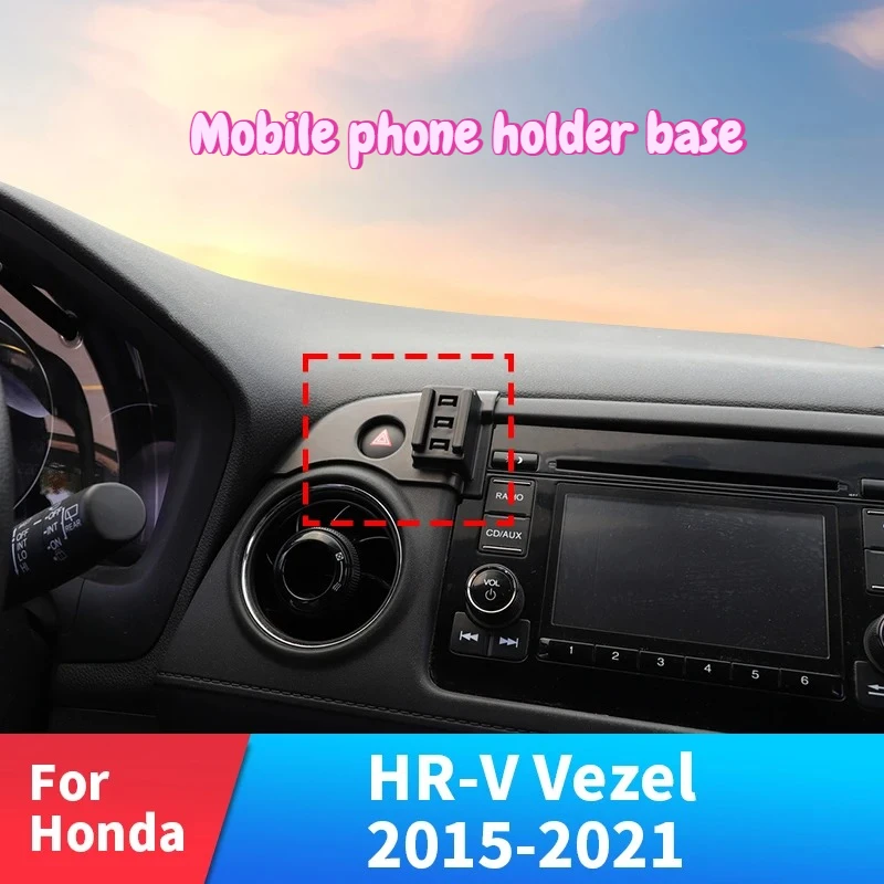 Suporte de Telefone para Carro para Honda XRV 2015-2021 2016 2017 2018 Base de Fixação Especial Forte com Carregamento Sem Fio de 15W Acessórios para 
