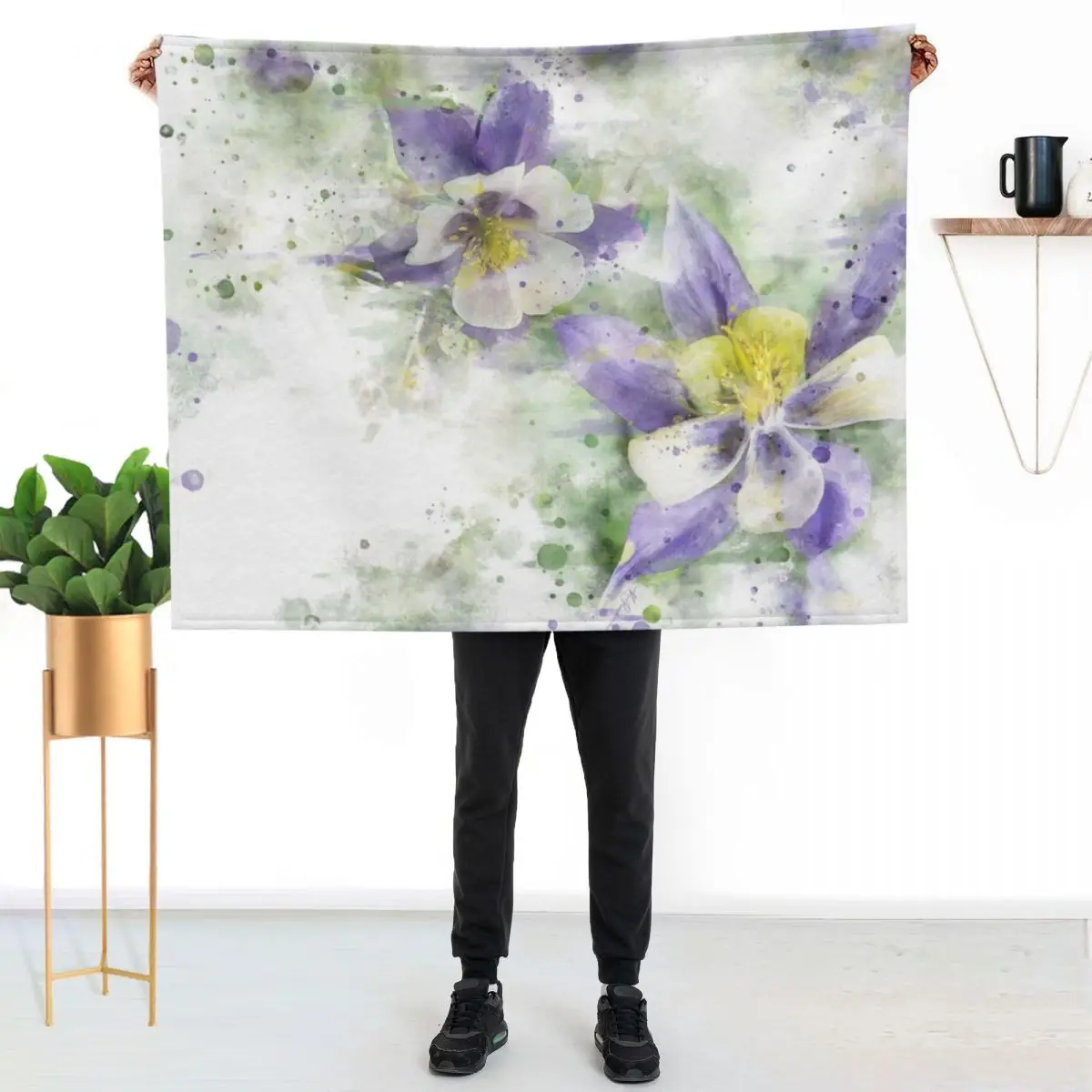 

Colorado Columbines Throw Blanket Multi Use Warm Blanket for Living Room Bedroom