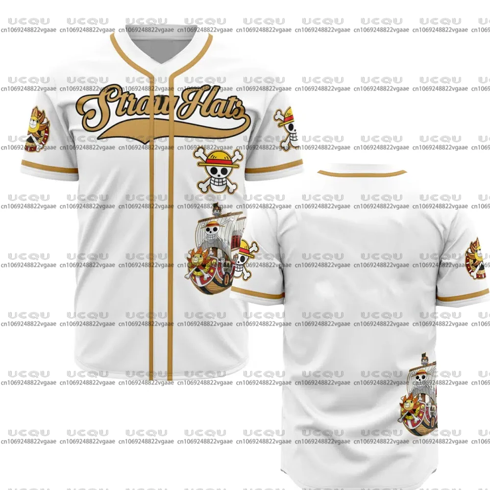 

Men Kid Clothes Male Sportswear Japan Breathable Tee Teenager Quick-Drying Top Gift Luffy Straw Hats One Piece Baseball Jersey