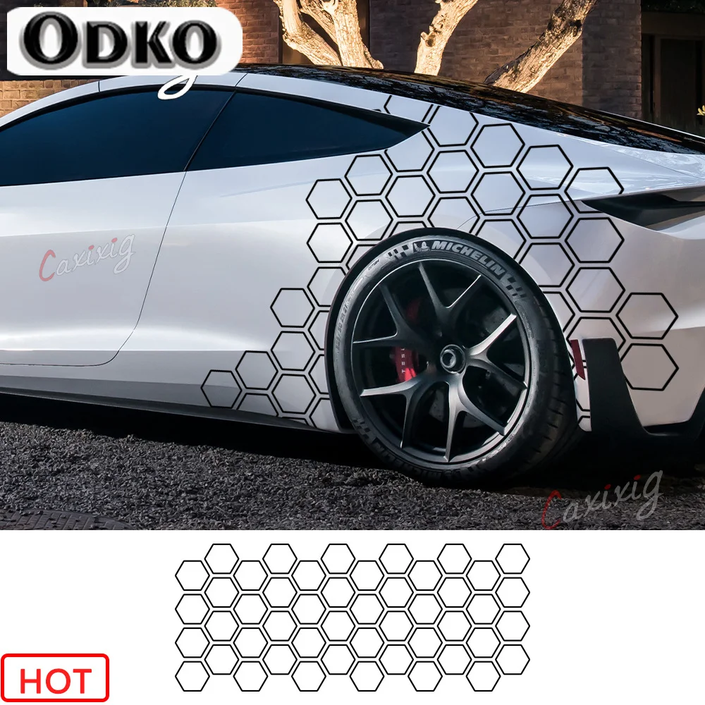 

Car Graphics Honeycomb Open Style Sticker Auto Decor Tuning Car Side Sticker For Audi BMW Ford Kia Renualt Hyundai Fiat Subaru