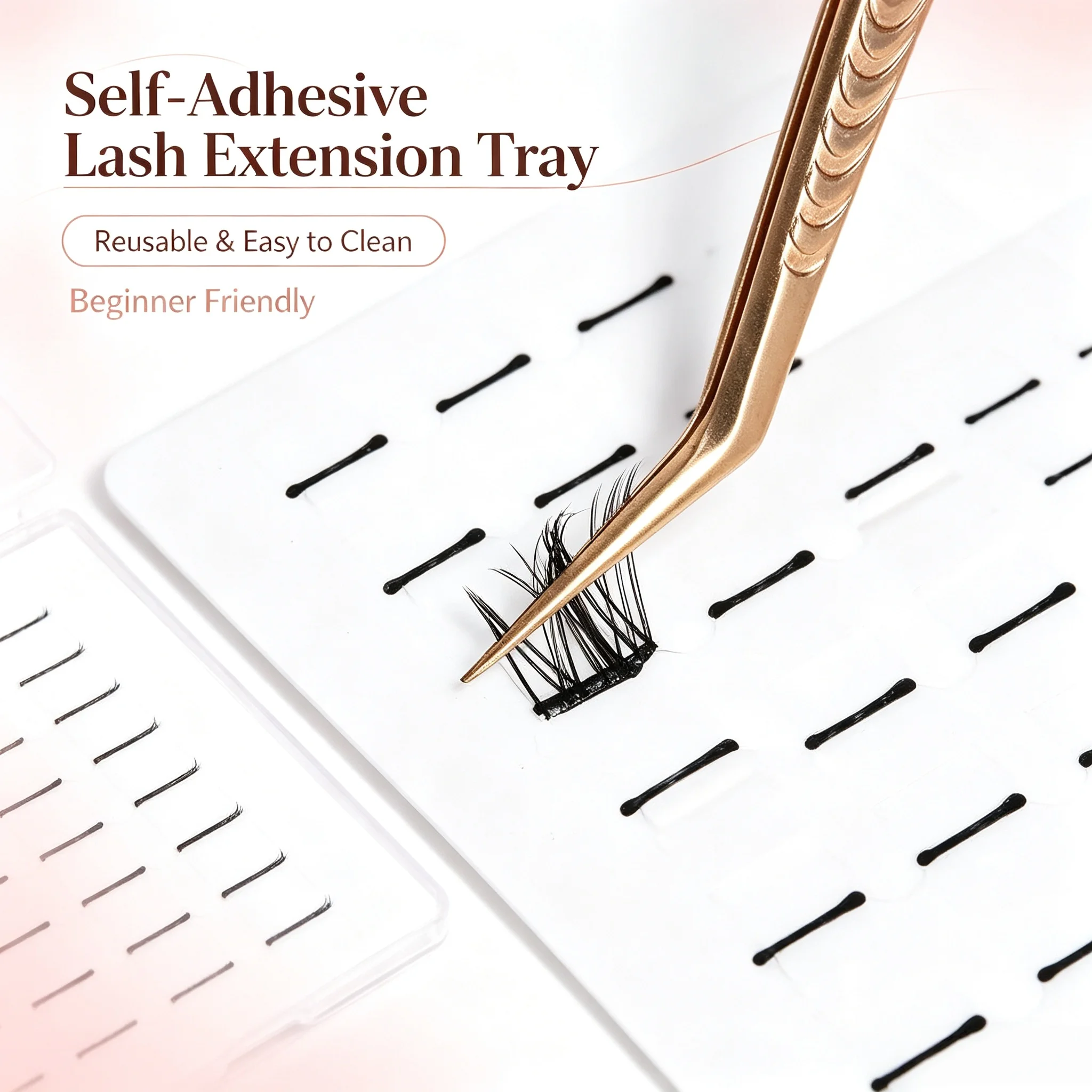 reusable self-adhesive eyelash extension tools for a natural look. No glue required, storage box included!DIY Eye Makeup Tools
