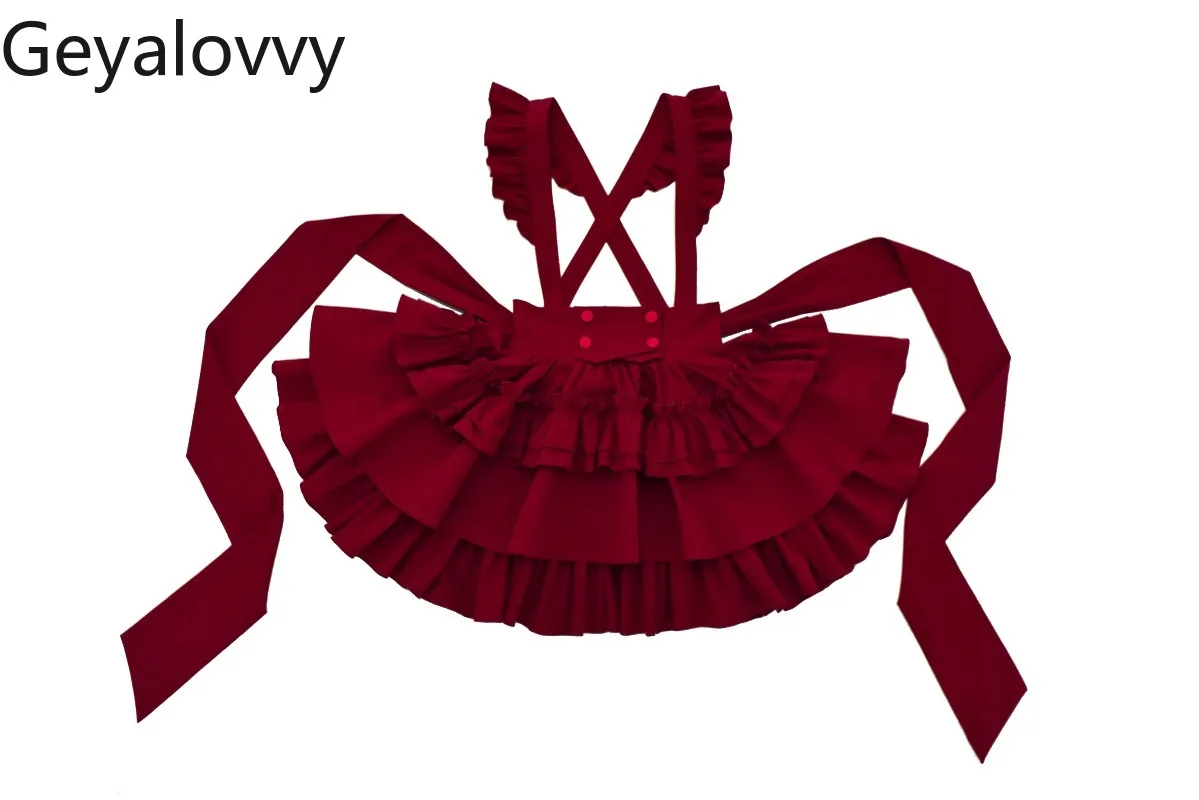 

Spring and Summer New Japanese SK High-waisted Short Strap Skirt Versatile Sweet Spice Girl Goth Ruffle Suspender Skirts