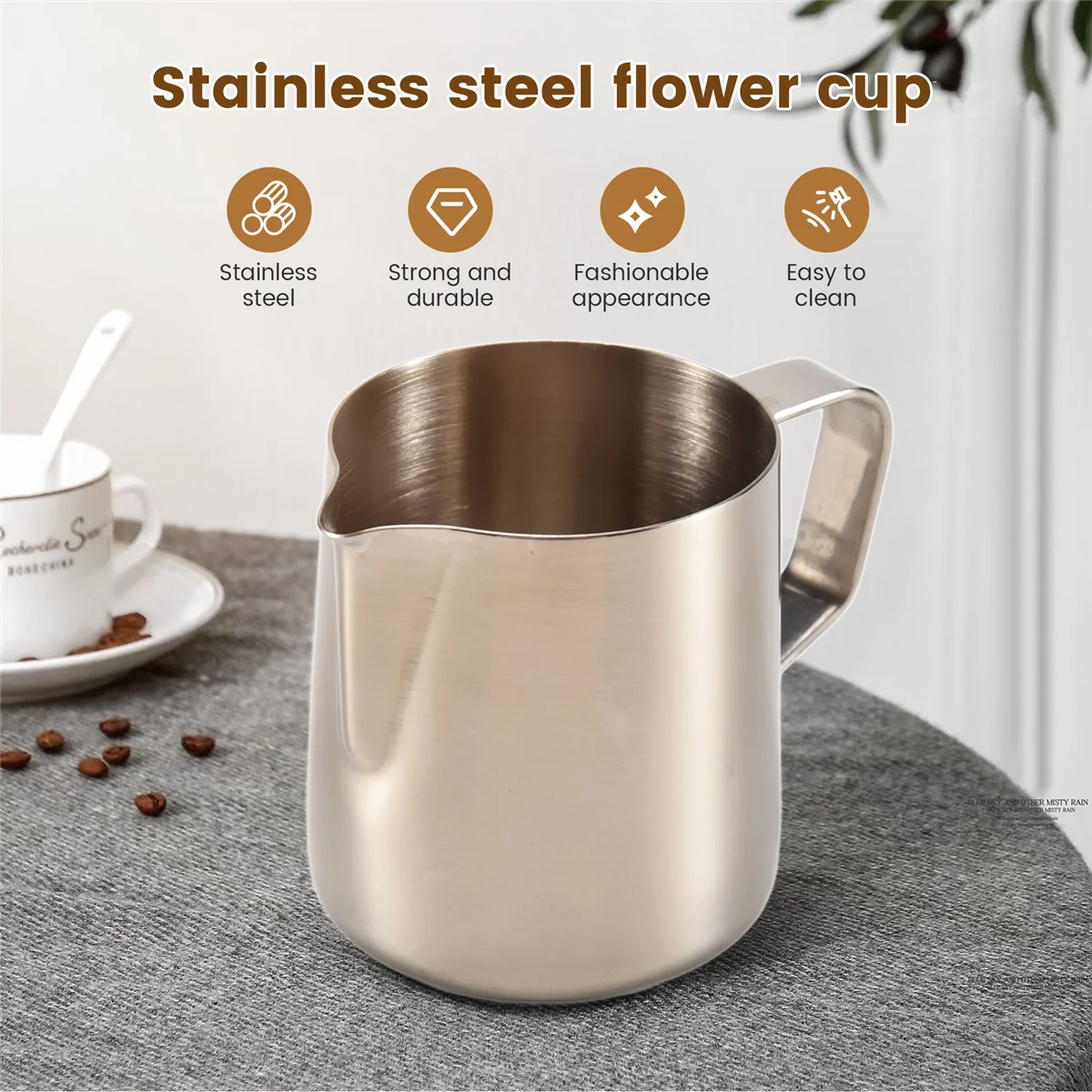 Milk Jug Milk Pitcher Stainless Steel Milk Bowls For Milk Frother Craft Coffee Latte Milk Frothing Pitcher Latte Art (200ml)