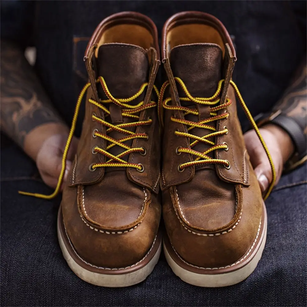 마덴 빈티지 875 앵클 부츠 정품 크레이지 호스 가죽 라운드 토 내구성 하이탑 레이스업 ... - 4