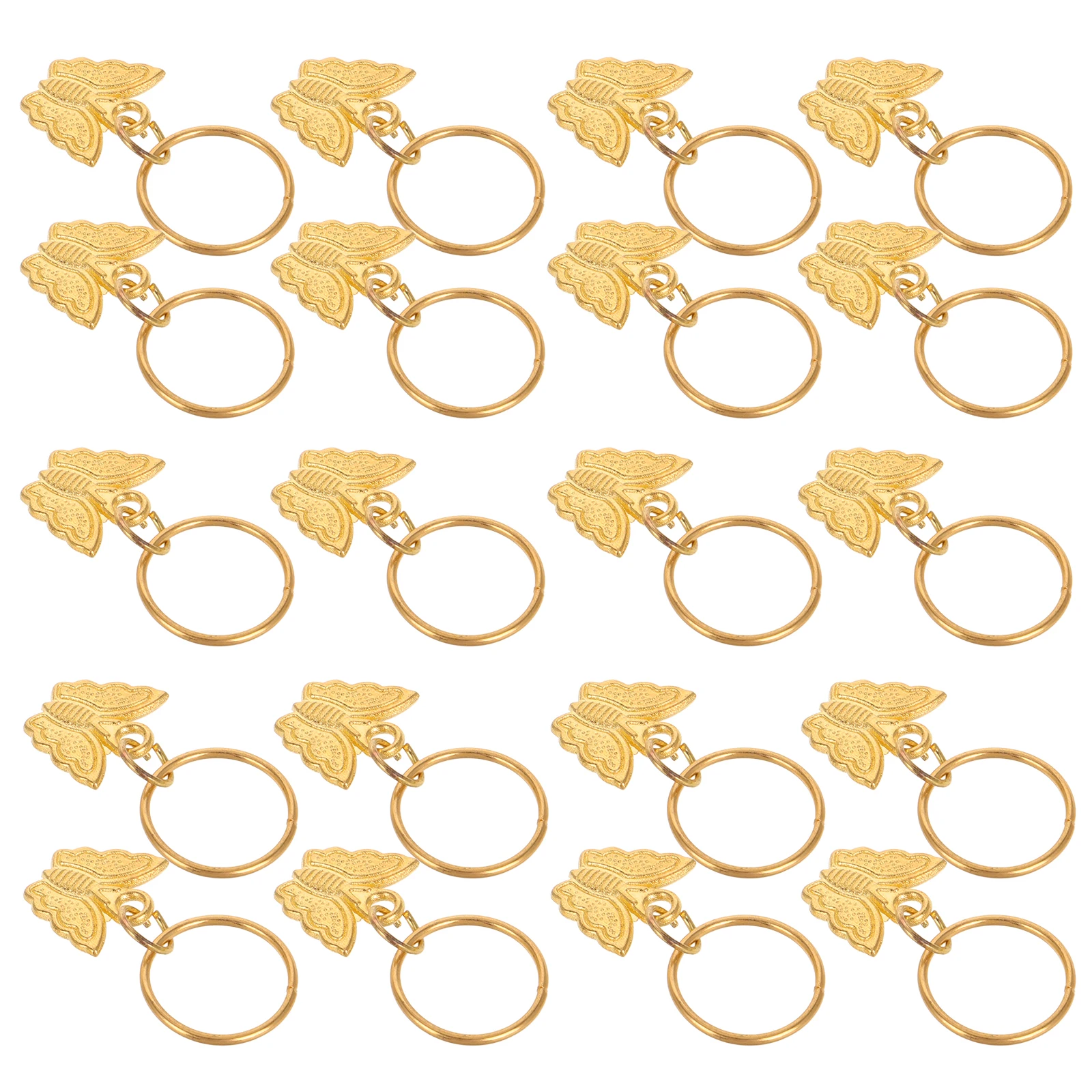 

20 Pcs Butterfly Hair Accessories Braid Decorations Alloy Charms Braids Jewels Clips Golden Cuffs Women's
