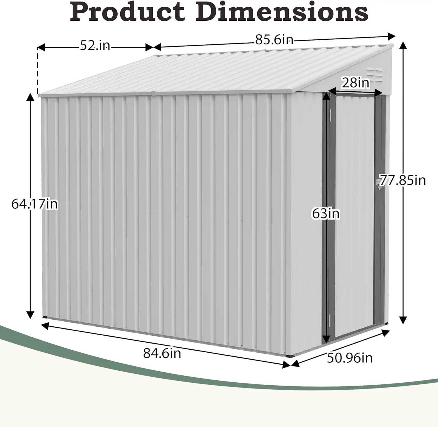 Outdoor Garden Patio Storage, Metal Material, Bike & Mower Storage, 4 × 7 FT, Lockable