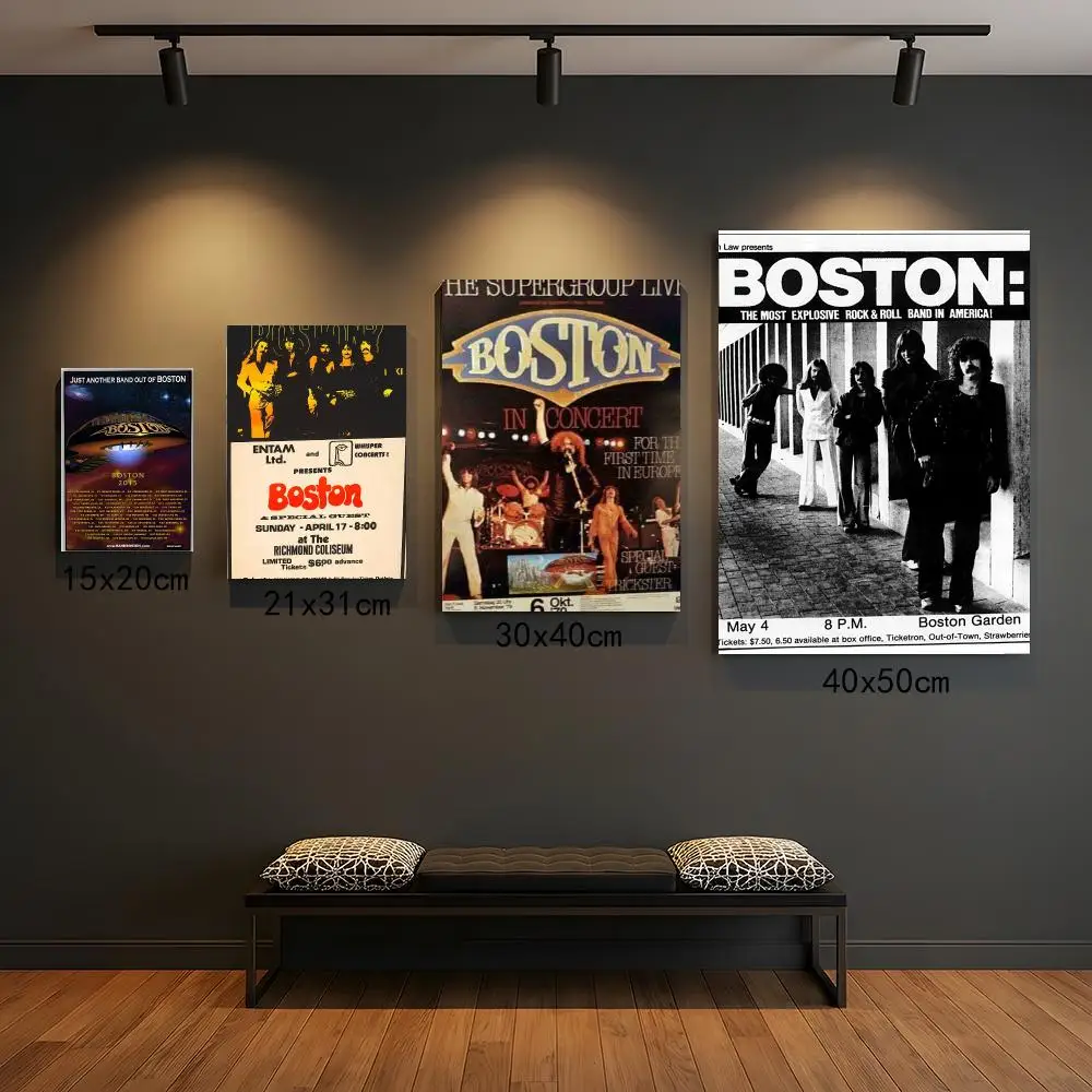 band B-Boston-N Poster Self Adhesive Wall Decor for Modern Home Cafe Office and Bar