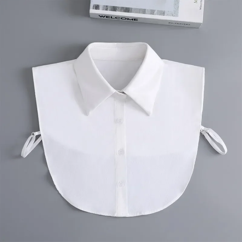 Cuello falso de cuero PU de alta calidad para mujeres y hombres, trajes formales, media camisa, cuello falso desmontable, suéter, decoración de ropa