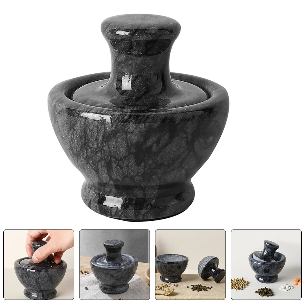 

1Set Marble Garlic Grinder Mushroom Head Mortar Pestle Bowl for Kitchen Seasoning Spices Crushing Household Cooking Essential