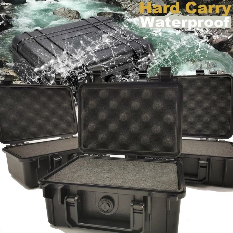 Waterproof Hard Carry Case Bag Tool Case with Sponge Storage Box Suitcase Precision Instrument Safety Tool Box Hardware Toolbox