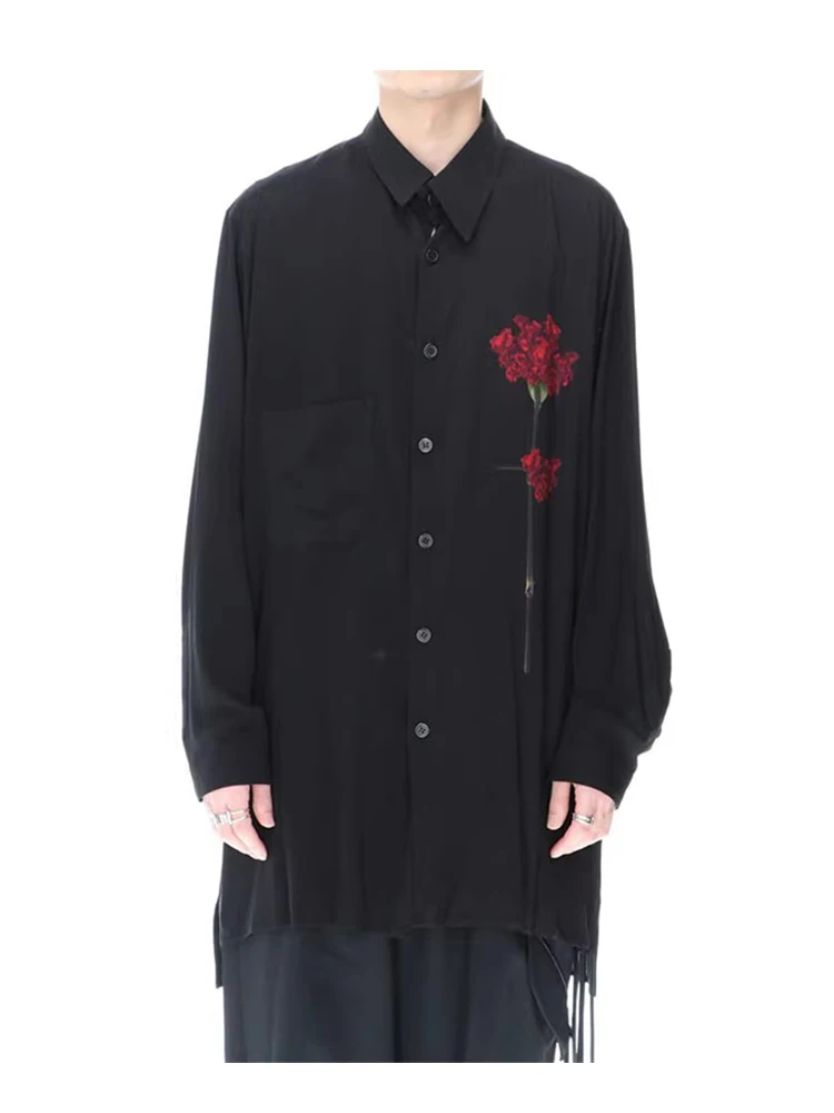 Dianthus Caryophyllus Print Shirt Dark Style Homme Men Shirts For Man'S Clothing Unisex Shirt For Women,YAMAMOTO-Style