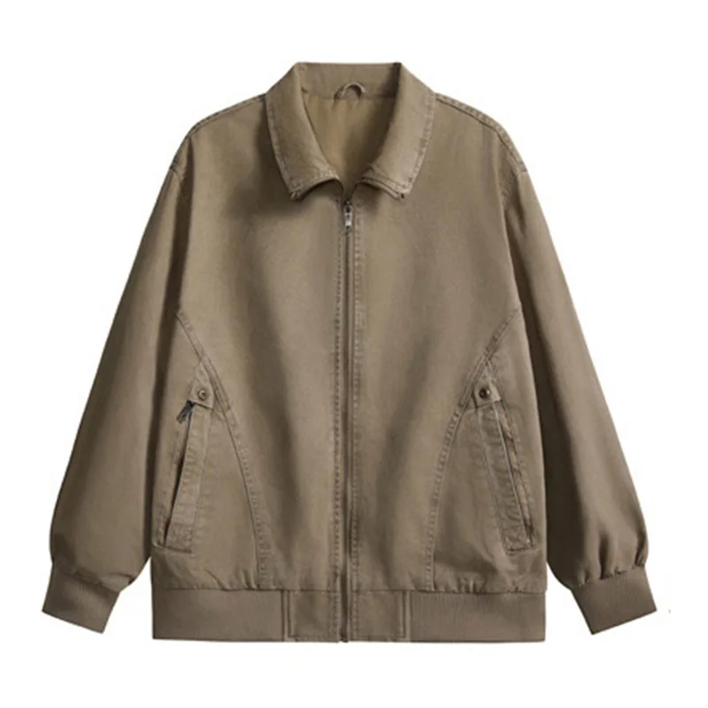 

Американская рабочая одежда в стиле ретро, мужская повседневная свободная одежда из чистого хлопка, уличный топ-пилот на молнии, декоративная износостойкая