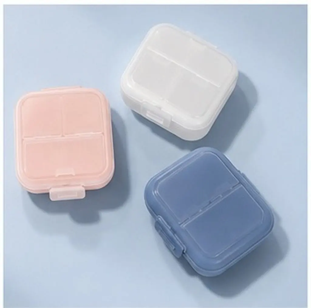3Pcs Airtight Pill Organizer Travel Medication Box Compact Portable Daily Vitamin Supplement Storage Small Pill Case