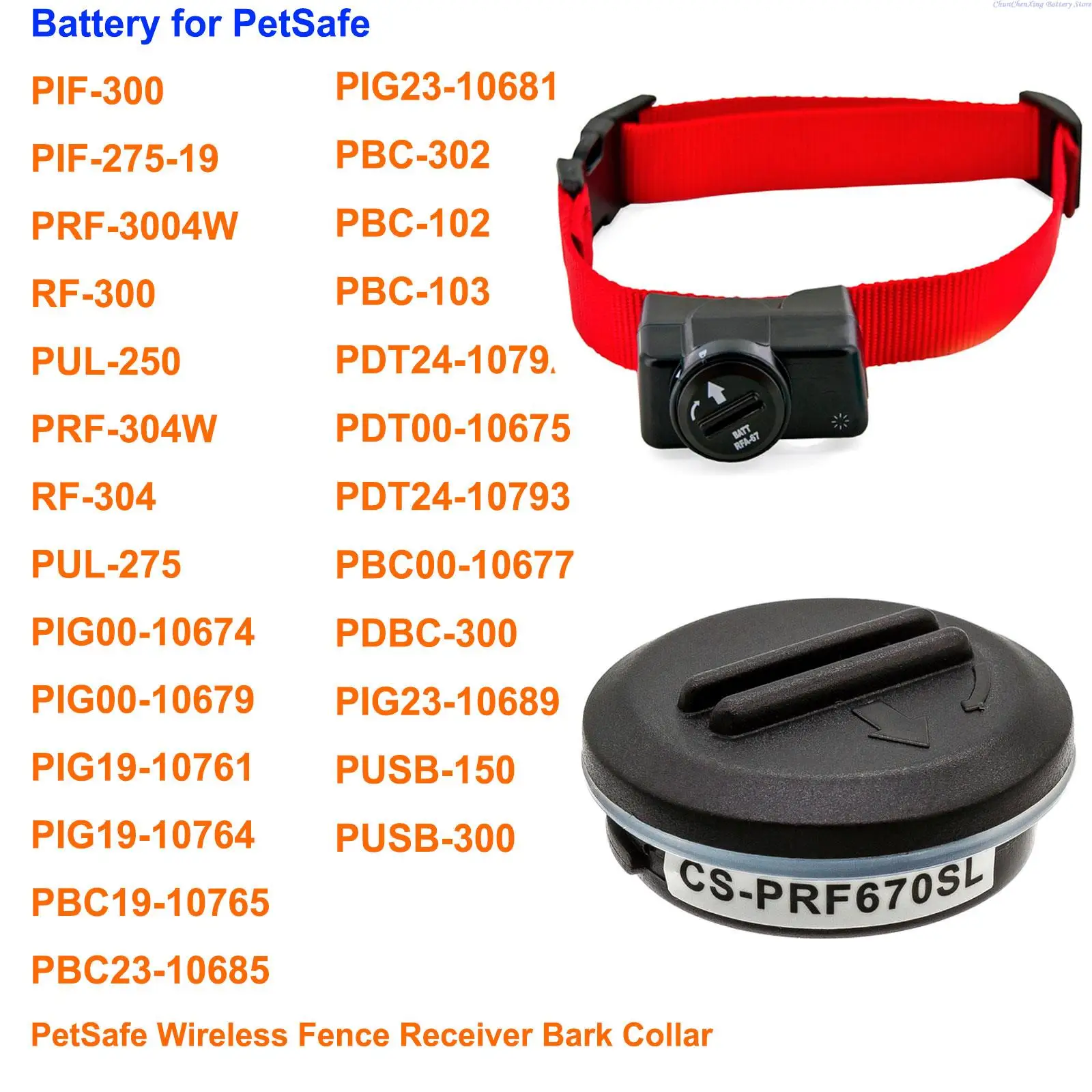 OrangeYu 150mAh Battery RFA-67 for Petsafe PetSafe Wireless Fence Receiver Bark Collar,PIF-300,RF-300,PUL-250,RF-304,PUL-275